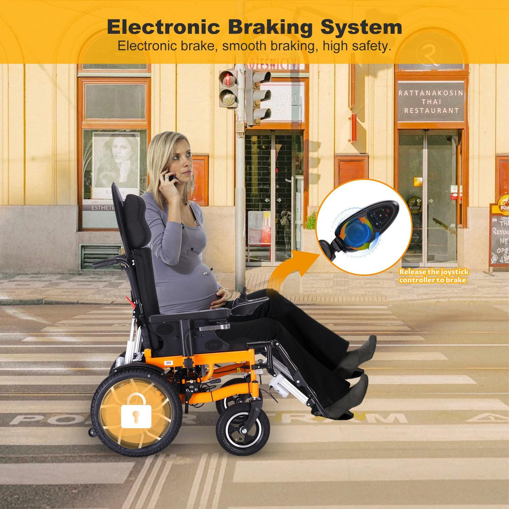 Lightweight Foldable 20" Seat Width All Terrain Motorized Wheelchair W675450
