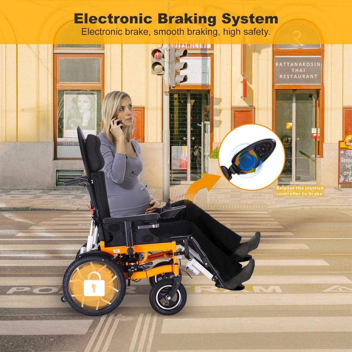 Lightweight Foldable 20" Seat Width All Terrain Motorized Wheelchair W675450