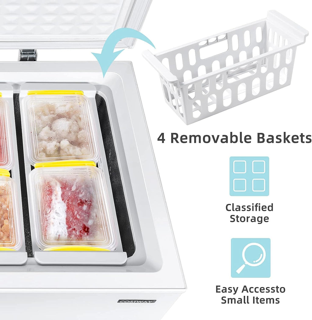 7.0 Cu.ft Upright Single Door Chest Freezer with 4 Removable Baskets F140