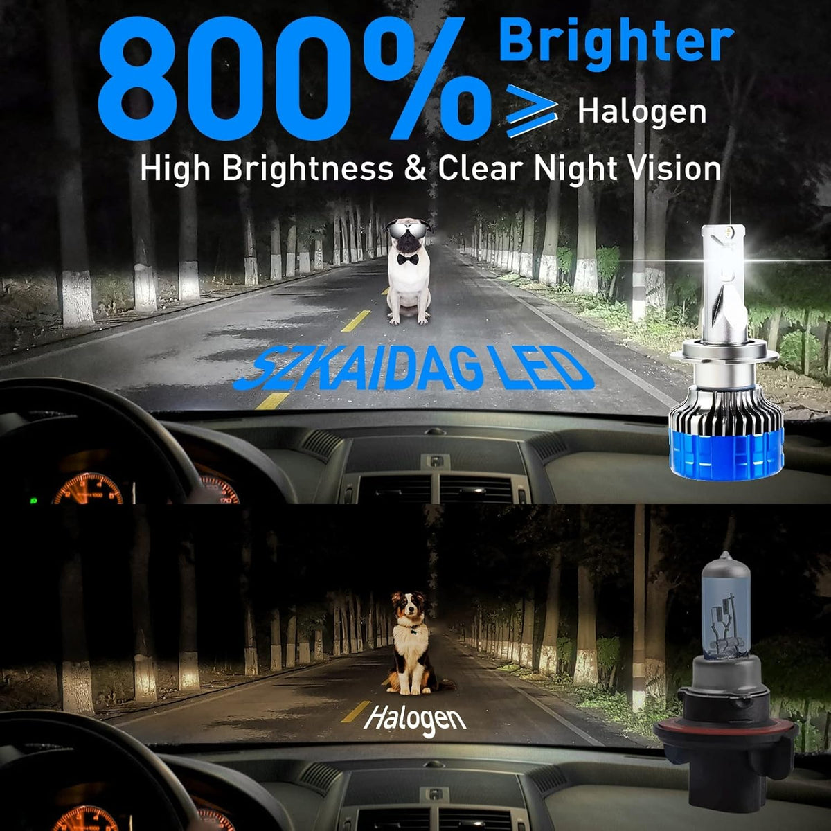 H7 LED Headlight Bulbs 6500K Cool White Pack of 2 H916