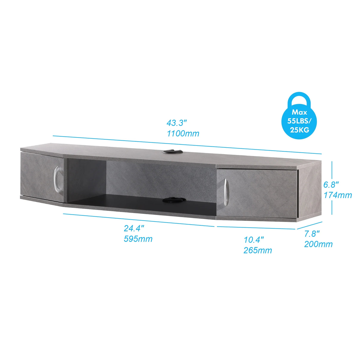 Gray Floating TV Stand U98763