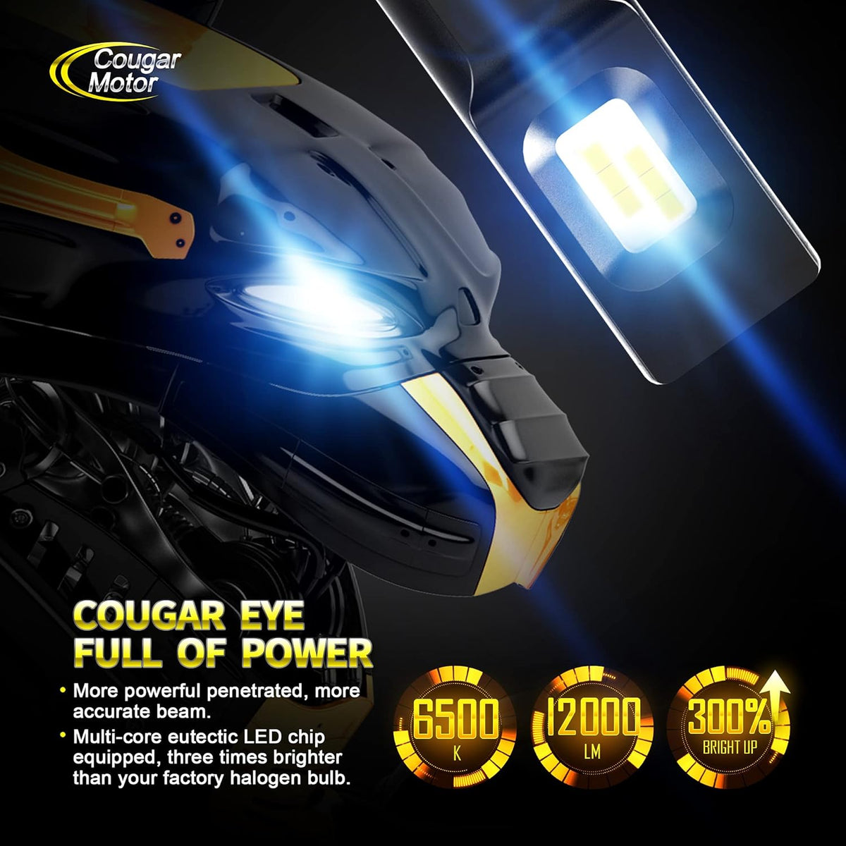 9007 HB5 LED Bulb Cool White 12000LM 6500K Halogen Replacement Pack of 2 V935