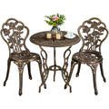 3 Piece Patio Bistro Table Set with Umbrella Hole X99853