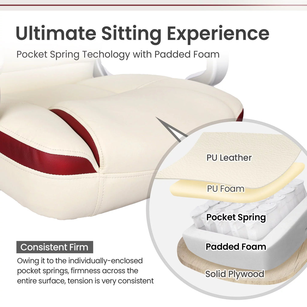 Ivory Ergonomic High Back Leather Office Chair B731