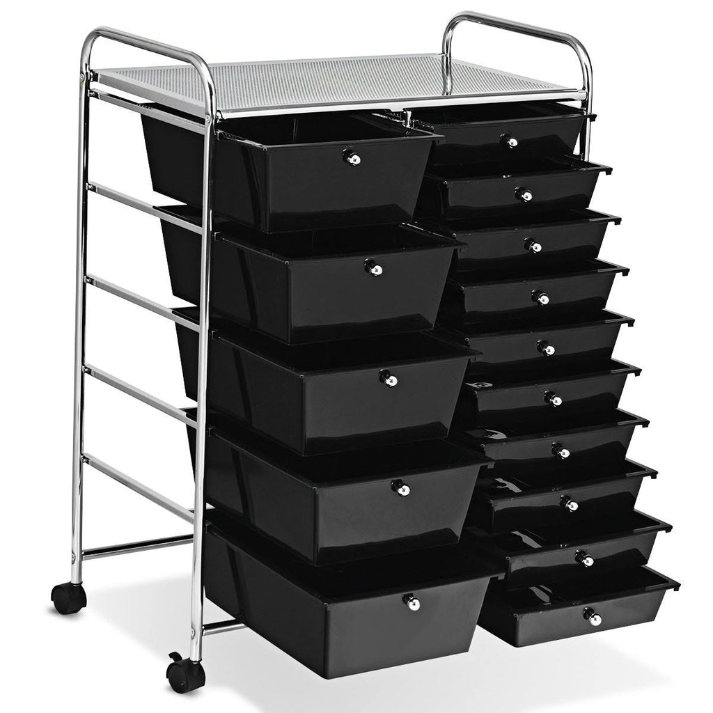 15-Drawer Utility Organizer Rolling Cart with Wheels D68624