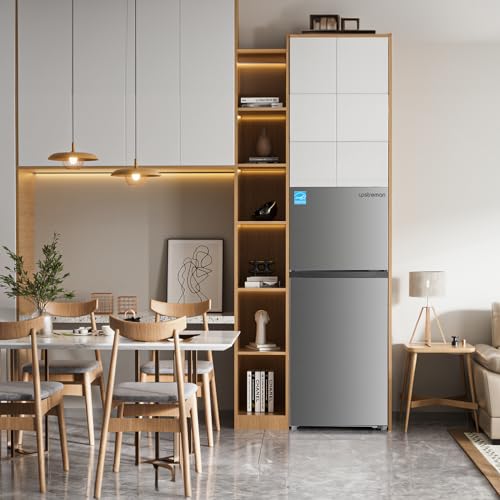 7.7 Cu.Ft. Double Door Refrigerator with Freezer, Black D203