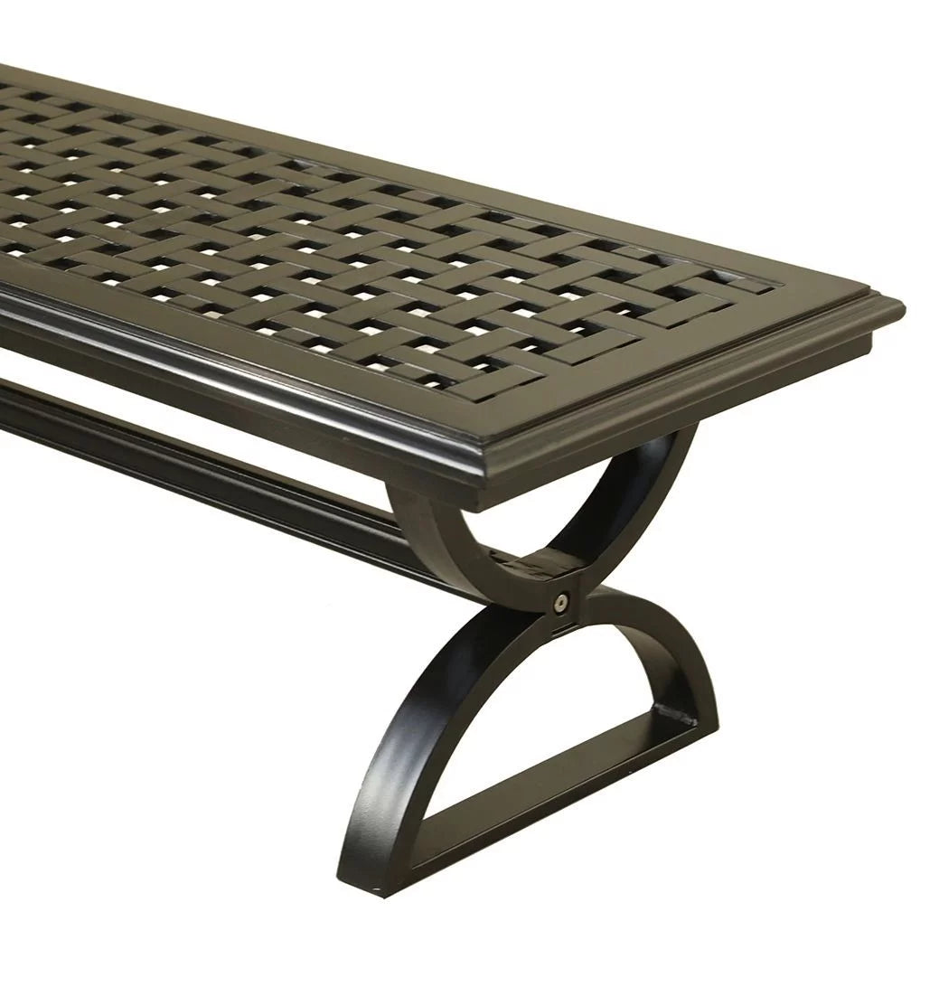 Aluminum Outdoor Dining Bench with Cushion O52287