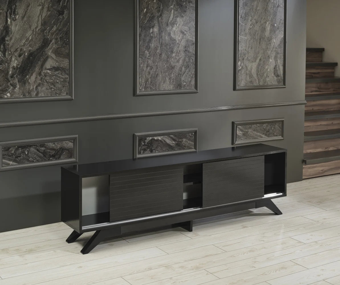 Black Mid Century Modern Tv Stand H579826