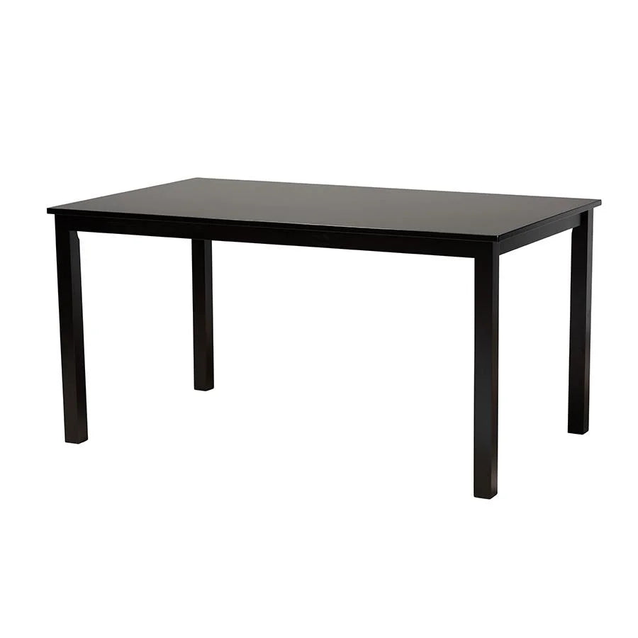Grey Fabric and Dark Brown Wood 7-Piece Dining Set F60924