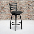 2 Pack Swivel Metal Barstool Black Vinyl Seat P771249