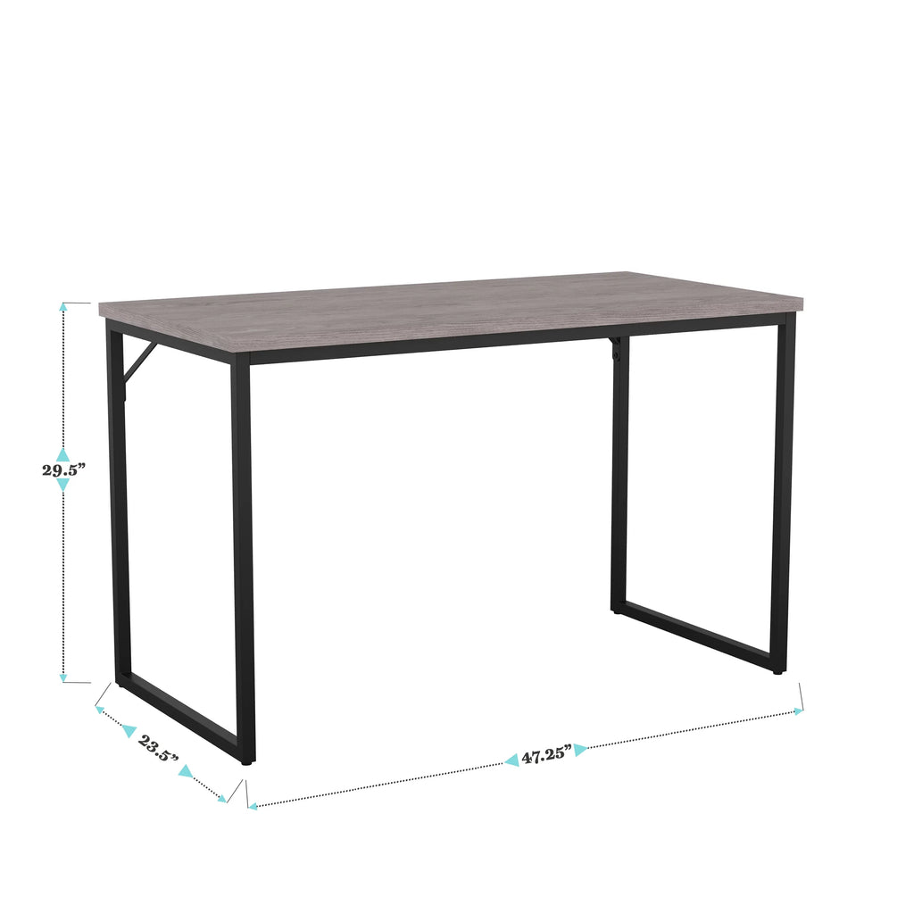 Gray Wood Grain Parsons Desk with Metal Frame X957