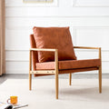 PU Leather Accent Arm Chair with Metal Frame U8905