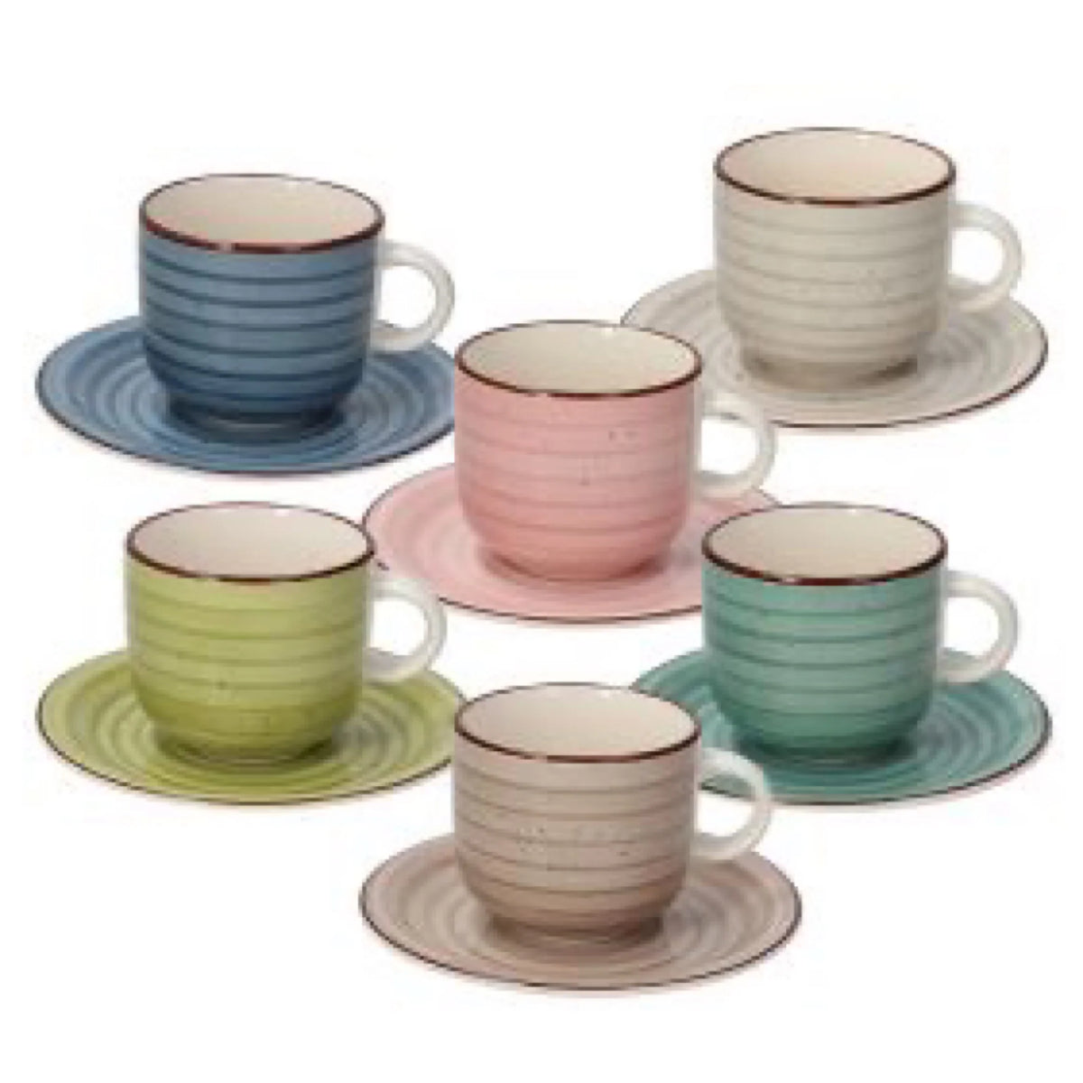 Pastel Tea Cup Set of 6 Pcs G780895