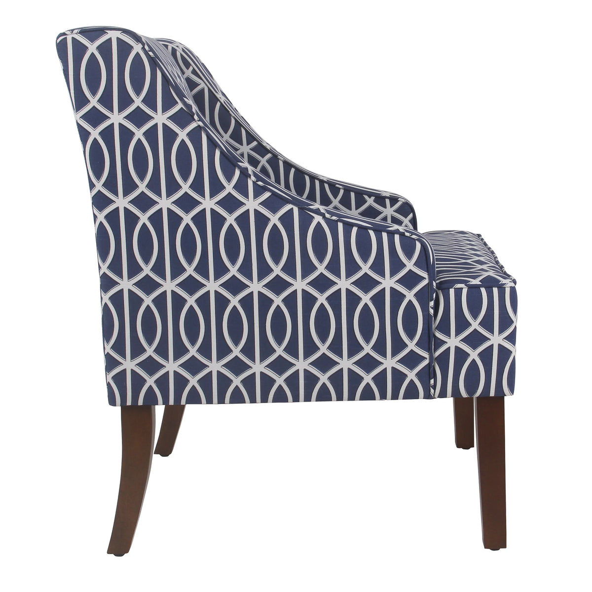 Cream and Blue Geometric Accent Armchair G66378