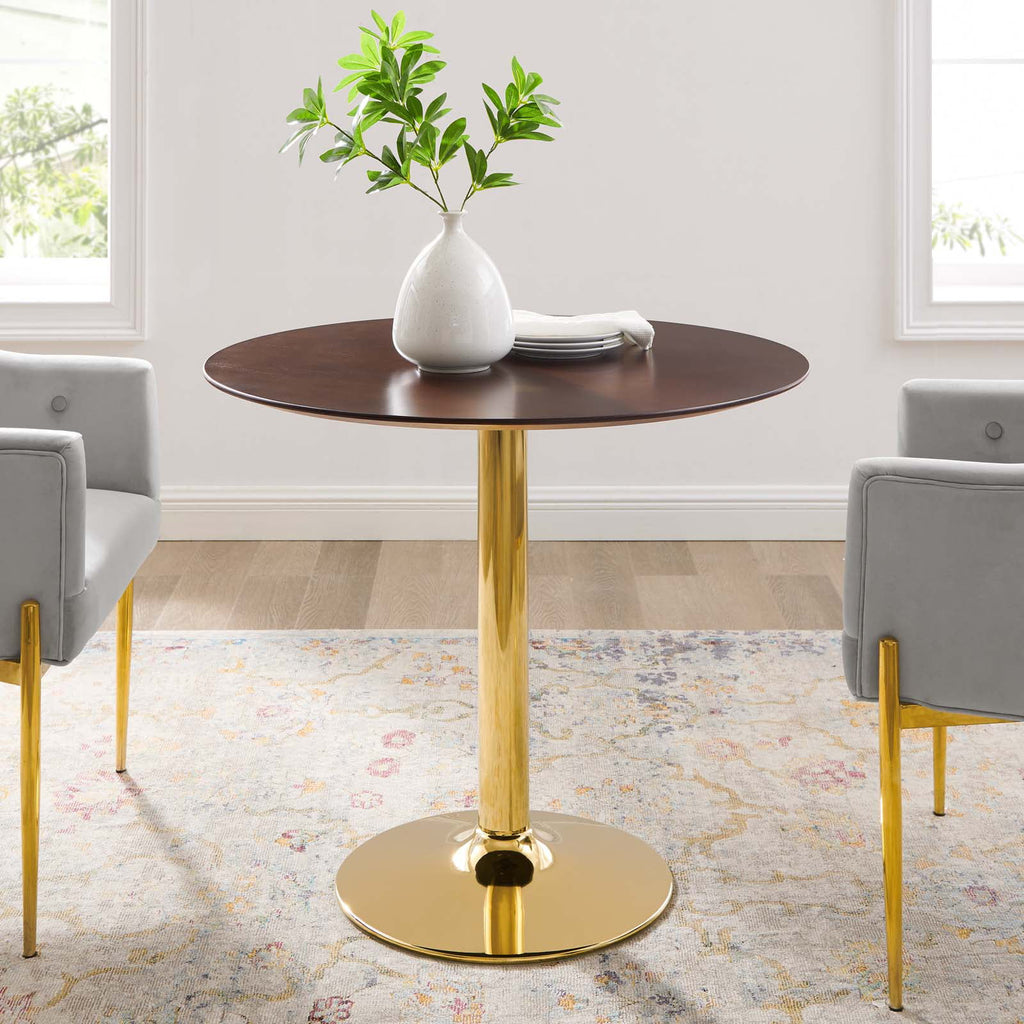 Round Wood & Metal Dining Table S7781