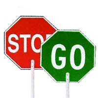18" Stop/Go Aluminum Paddle with 9" Polygrip Handle (5 Pack) N53266