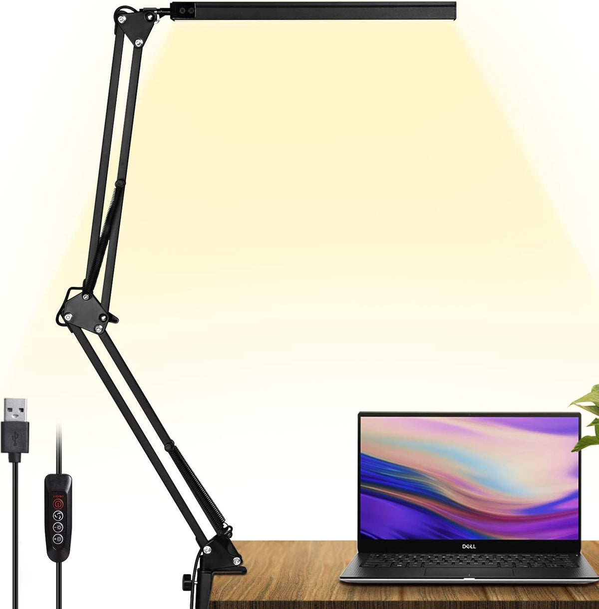 LED Desk Lamp with Clamp and Round Base E20802