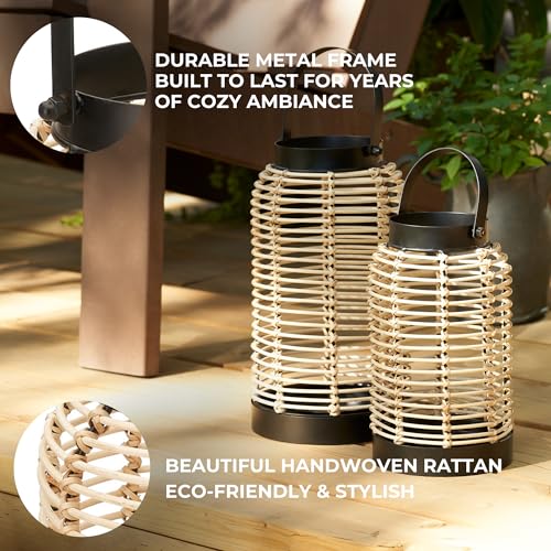 Natural Rattan Boho Lanterns J120591