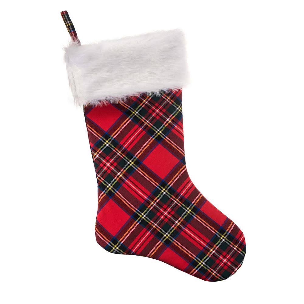 Polyester Plaid Stocking 4-Pack Y390