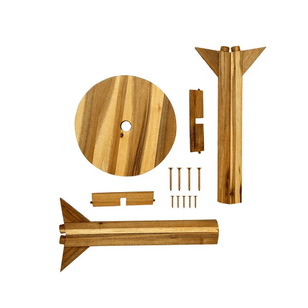 Acacia Wood Stool Round Top Natural Q8683