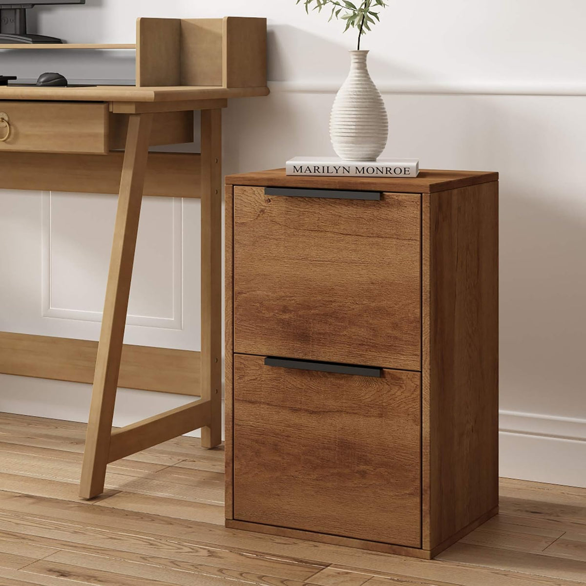 2 Drawer Wood File Cabinet H573