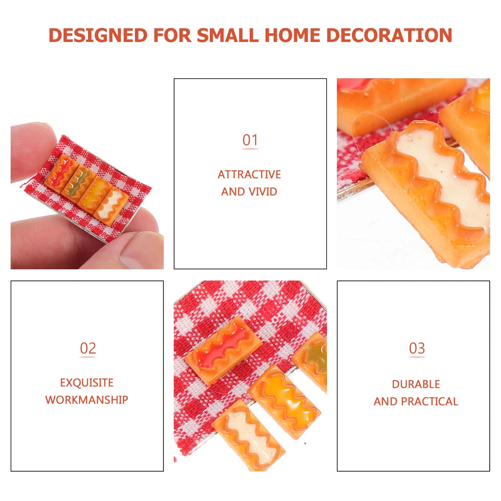 5 Pcs Miniature Decorative Cookies Biscuits Models Toy K797