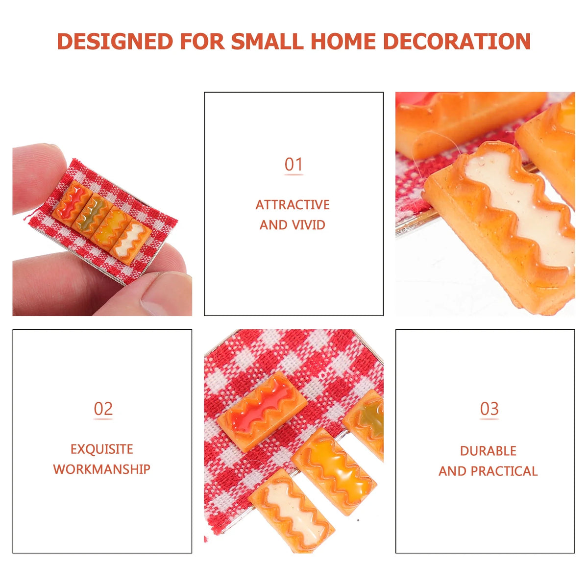 5 Pcs Miniature Decorative Cookies Biscuits Models Toy K797