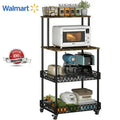 4-Tier Baker's Rack 48 inch Kitchen Storage Organizer with Metal Wheels J29898