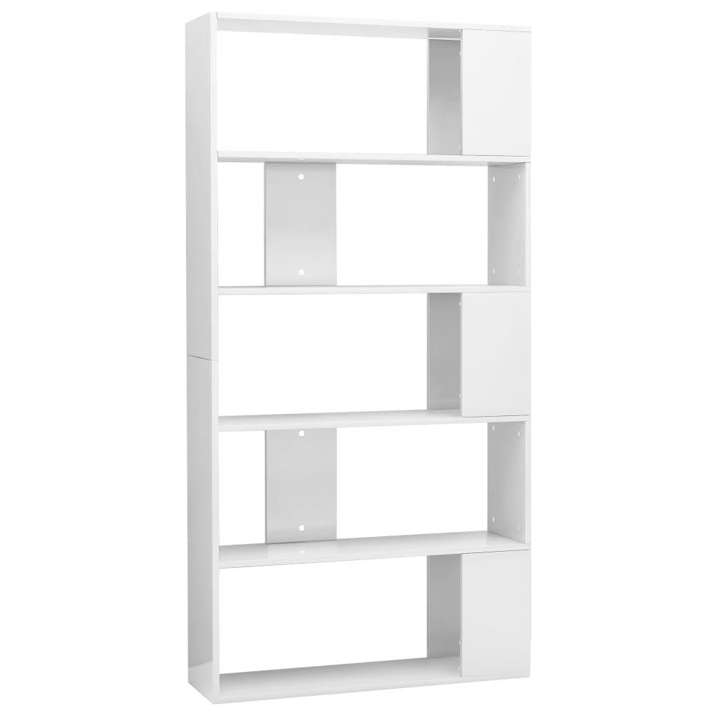 High Gloss Black Book Cabinet Room Divider Chipboard C4660