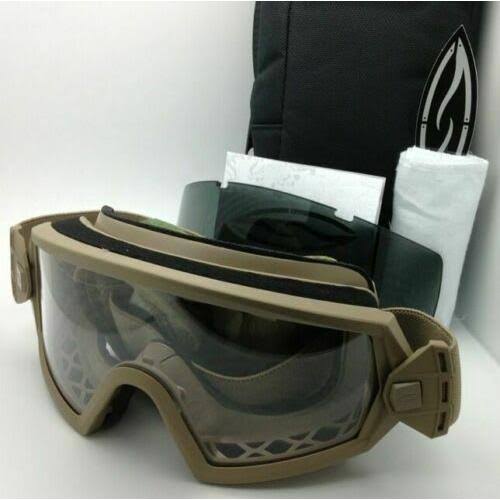 Tan Goggles with Clear Grey Lenses I341