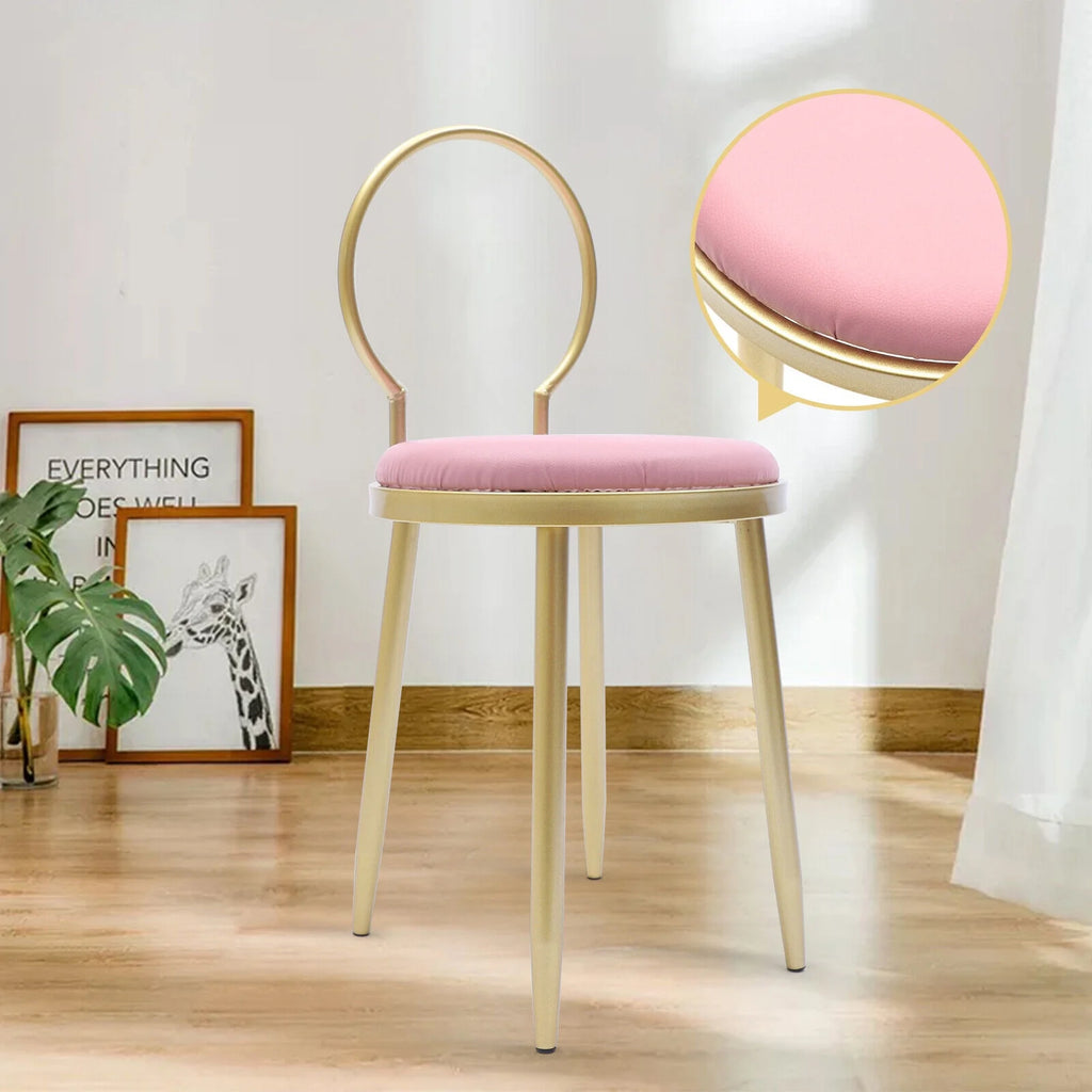 Vanity Stool Metal Frame Padded Cushion Z151