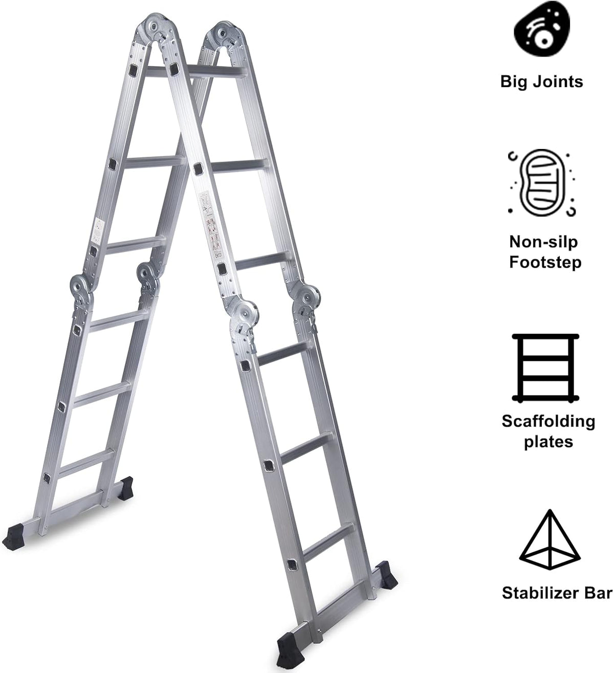 330lb 12.5ft Aluminum Folding Step Ladder T898