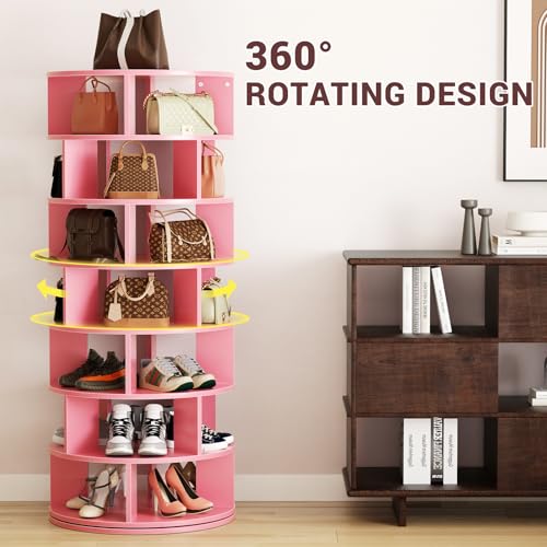 White 7-Tier Rotating Shoe Rack E622