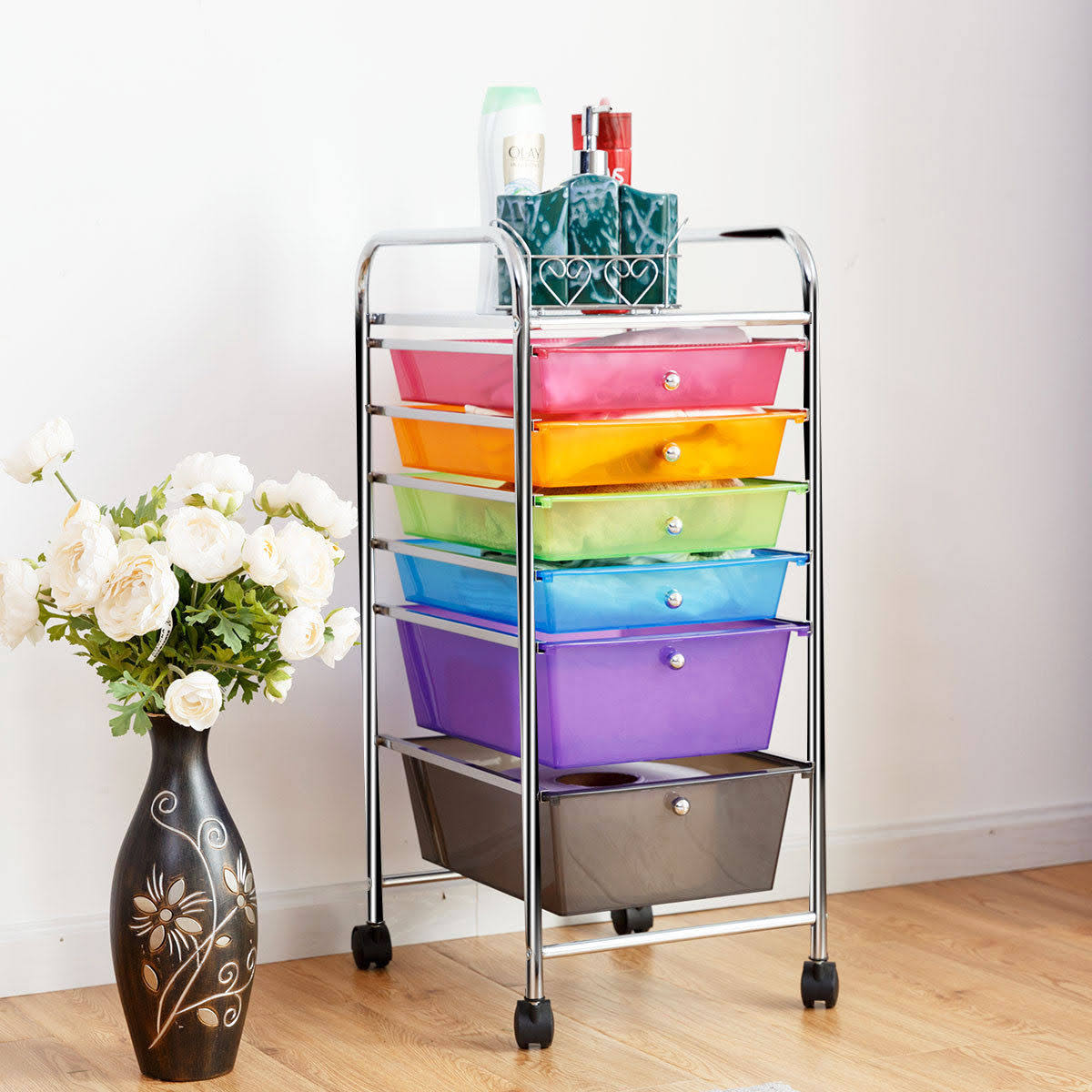 6 Drawer Rolling Storage Cart J3241