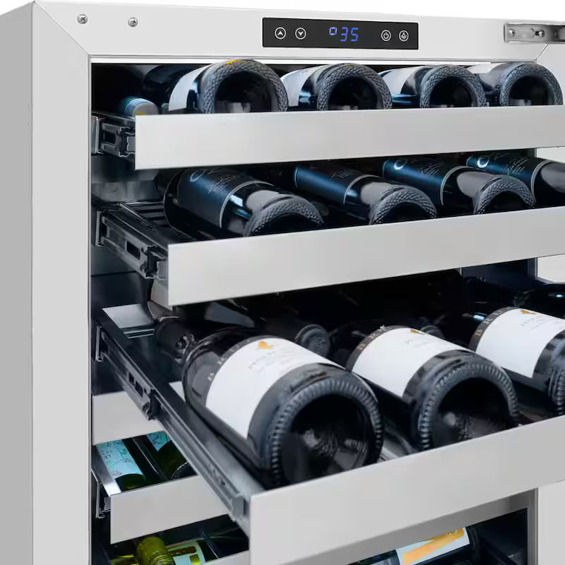 24 in. Dual Zone 44-Bottle Wine Cooler with Glass Door C920