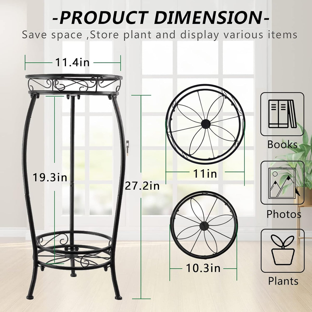 2 Tier Metal Plant Stand F40018