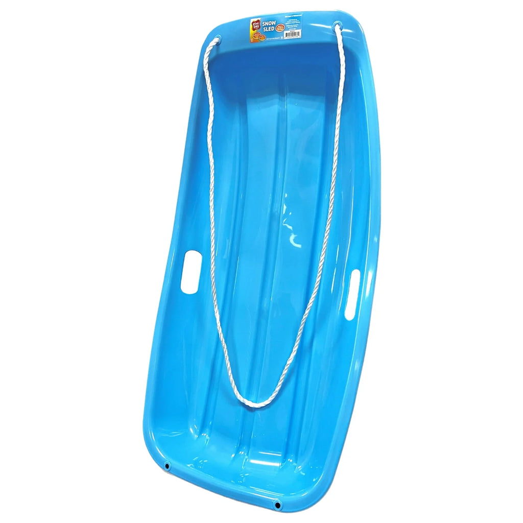 Blue Plastic Snow Toboggan Sled with Tow Rope H812