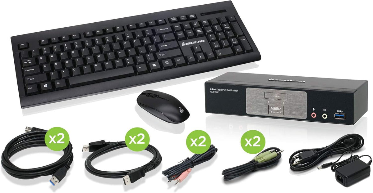 2-Port DisplayPort KVMP with Wireless Keyboard and Mouse U90781