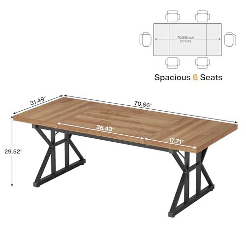 70.8 Inch Brown Black Executive Desk E274