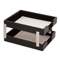 Black Leather Letter Trays Q3538