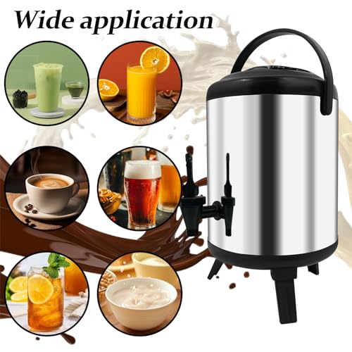 Stainless Steel Insulated Beverage Dispenser 2.64 Gallon 8 Liter A791737