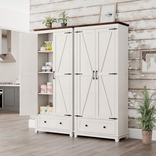 72" Tall Storage Cabinet with Adjustable Shelves & Barn Doors L199