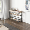 Distressed Wood Kitchen Bar Cart with Storage Rack and Shelf L71900