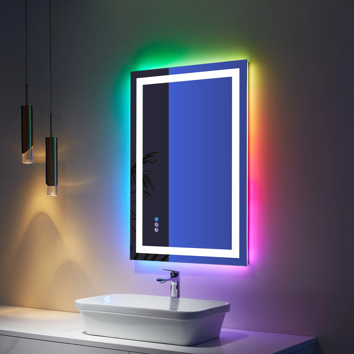 24X36 inch RGB LED Bathroom Mirror Anti-Fog Smart Touch L39715