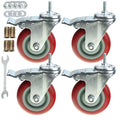 4 Pack 4 Inch Dual Locking Swivel Caster Wheels with M8-1.25x25mm Stem B117596