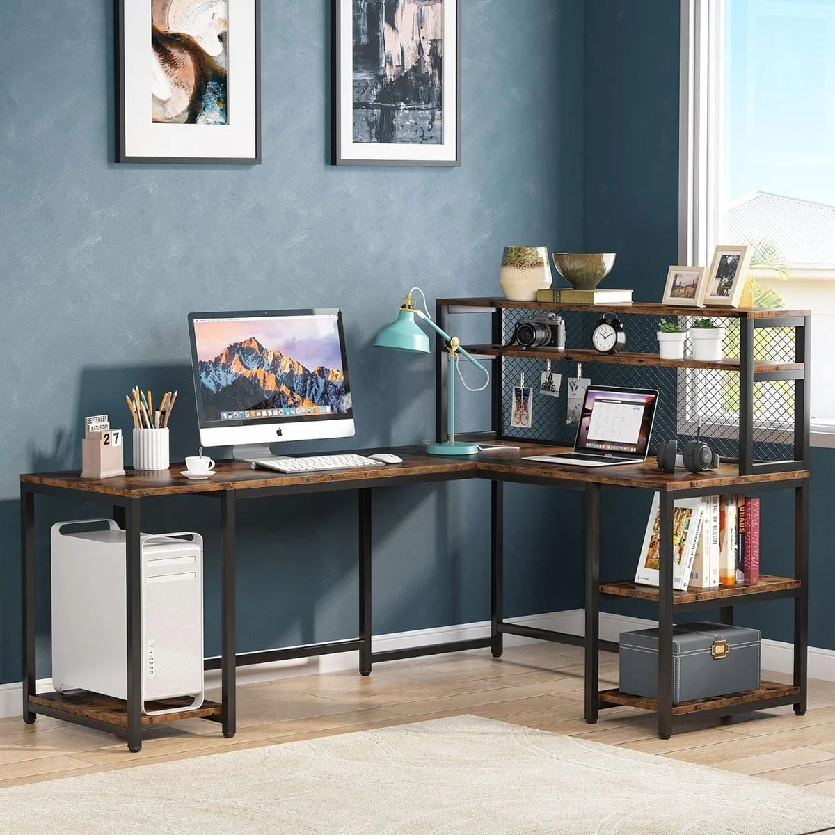 67" Computer Desk with Hutch H895696