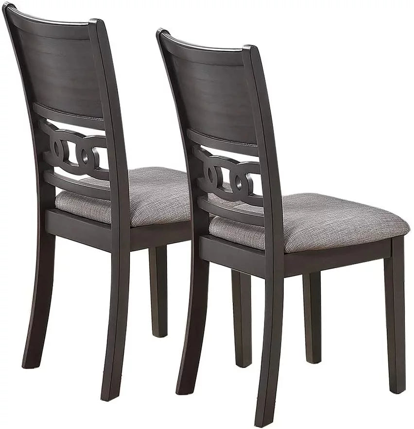Set of 4 Grey Rubberwood Dining Chairs W8731