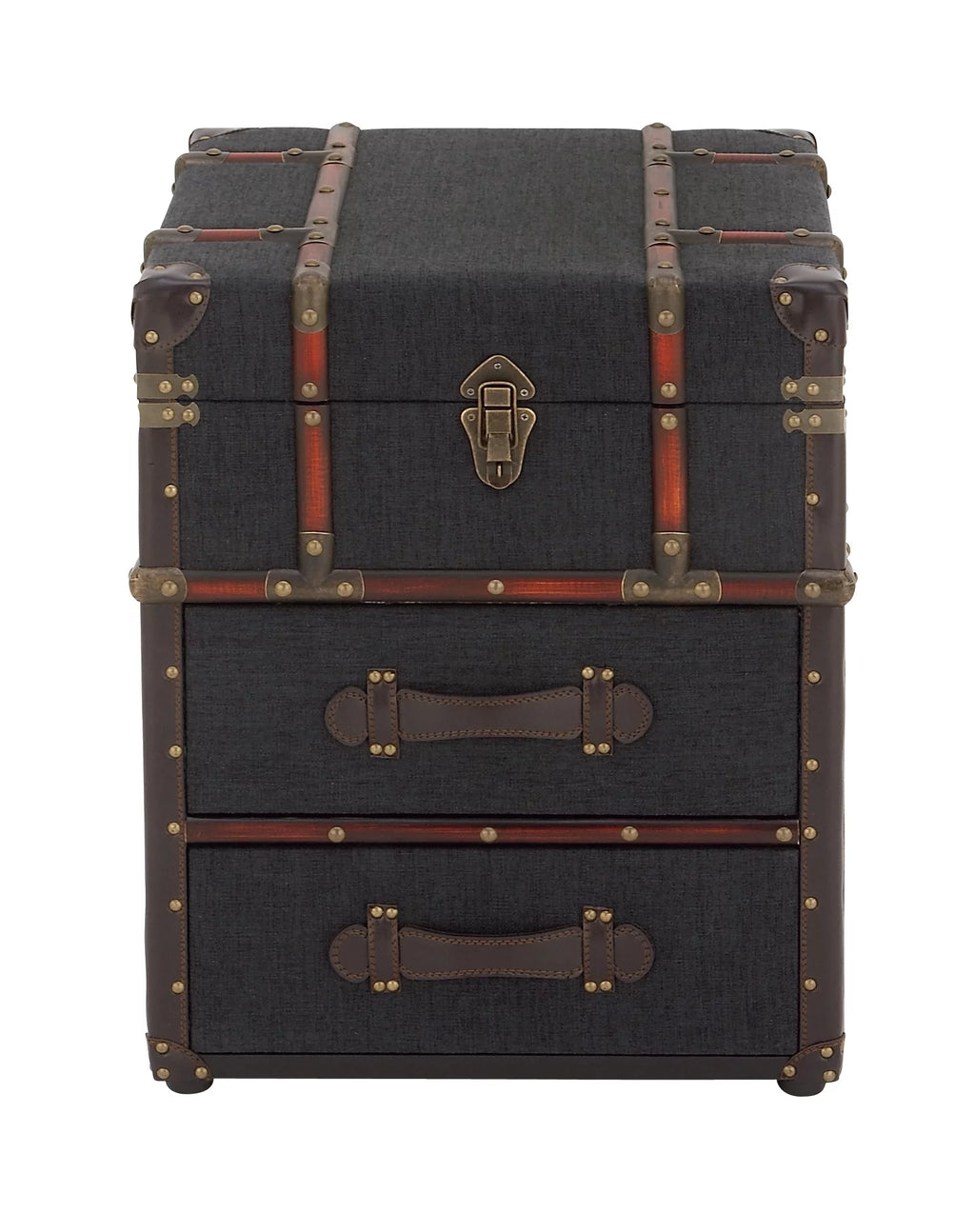 Brown Traditional Wood Storage Trunk Chest M595