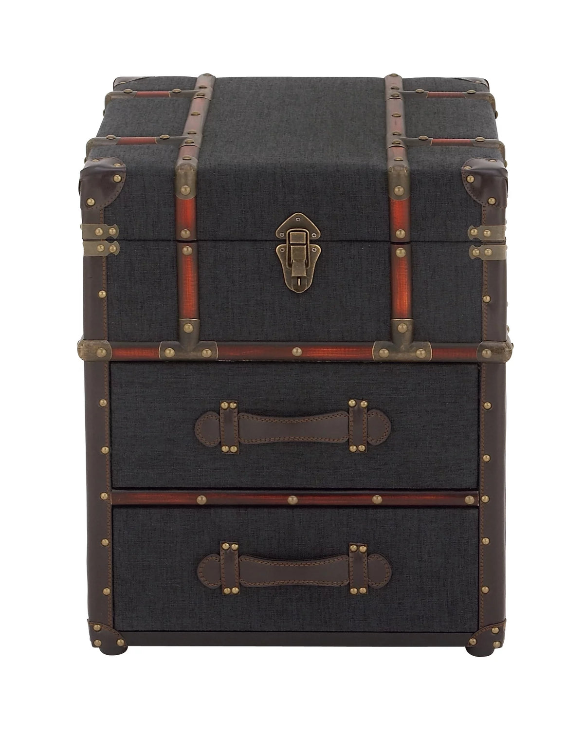 Brown Traditional Wood Storage Trunk Chest M595