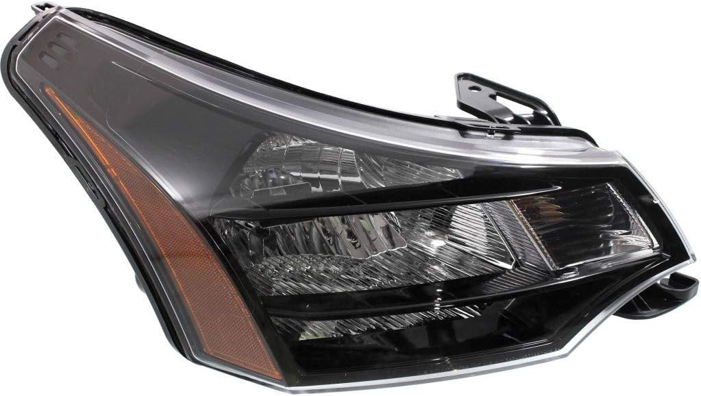 Passenger Side Black Bezel Headlight Assembly with Bulbs D7950